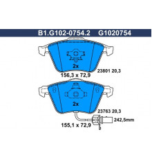 B1.G102-0754.2 Galfer Колодки тормозные передние к-кт