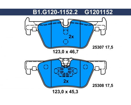B1.G120-1152.2 Galfer Колодки тормозные задние дисковые к-кт
