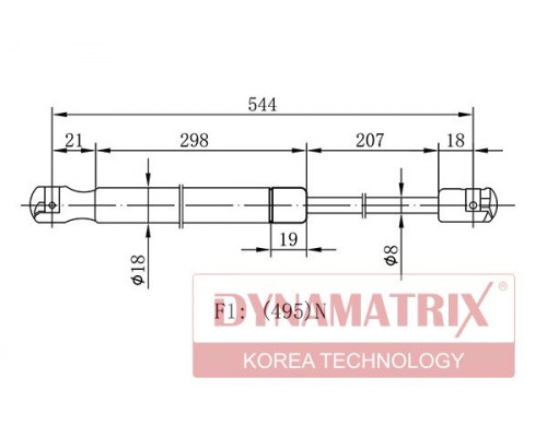 DGS1820BB DYNAMAX-Korea Амортизатор крышки багажника