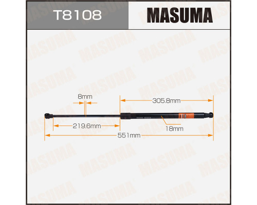 T8108 Masuma Амортизатор двери багажника для Nissan X-Trail (T30) 2001-2006