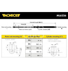 ML6226 Monroe Амортизатор двери багажника для Audi A6 [C7,4G] 2011-2018