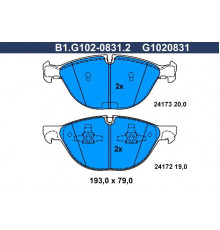 B1.G102-0831.2 Galfer Колодки тормозные передние к-кт