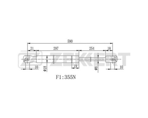 GF-2262 Zekkert Амортизатор капота для Mercedes Benz GL-Class X164 2006-2012 GF-2262 Zekkert Амортизатор капота для Mercedes Benz GL-Class X164 2006-2012