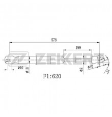 GF-2483 Zekkert Амортизатор двери багажника для Hyundai Tucson III (TL) 2015-2021