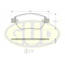 GBP084100 G.U.D Колодки тормозные передние к-кт