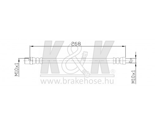 FT0366 K&K Шланг тормозной задний для Volvo XC90 2002-2015