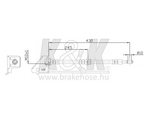 FT0669 K&K Шланг тормозной передний левый