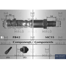 81037 Malo/Akron Шланг тормозной задний