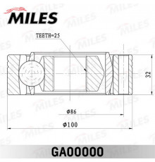 GA00000 Miles ШРУС наружный/внутренний задний