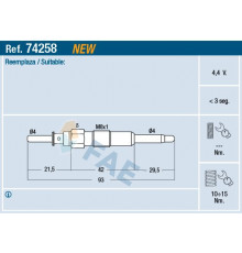 74258 FAE Свеча накаливания