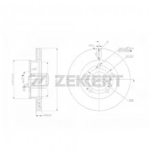 BS-5464 Zekkert Диск тормозной передний вентилируемый для Toyota Mark 2 (X10#) 1996-2000