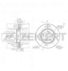 BS-5432 Zekkert Диск тормозной передний вентилируемый