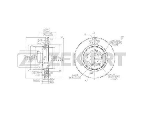 BS-5432 Zekkert Диск тормозной передний вентилируемый