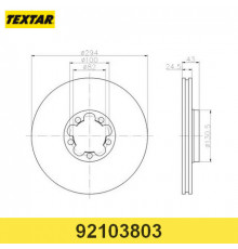 92103803 Textar Диск тормозной передний вентилируемый для Ford Transit [FA] 2000-2006