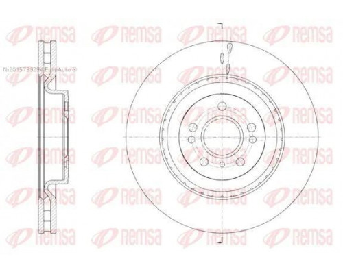 61634.10 Remsa Диск тормозной передний вентилируемый
