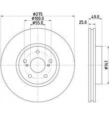 ND1078K Nisshinbo Диск тормозной передний вентилируемый