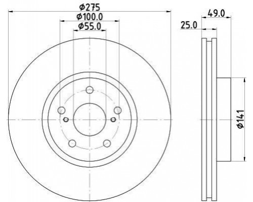 ND1078K Nisshinbo Диск тормозной передний вентилируемый