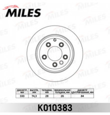 K010383 Miles Диск тормозной задний