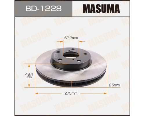 BD-1228 Masuma Диск тормозной передний вентилируемый для Toyota RAV 4 2000-2005