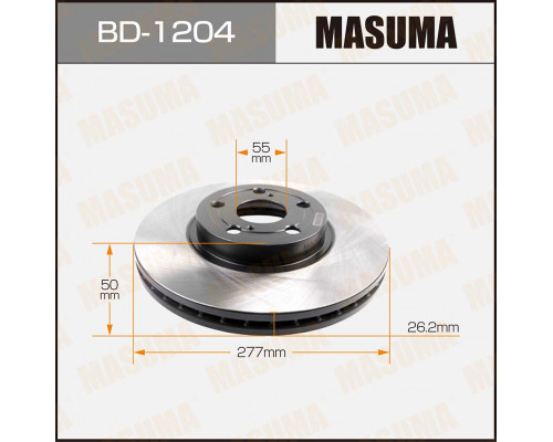 BD-1204 Masuma Диск тормозной передний вентилируемый для Toyota Avensis II 2003-2008