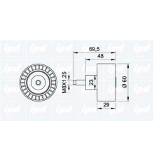 15-0772 IPD Ролик дополнительный ремня ГРМ