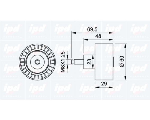 15-0772 IPD Ролик дополнительный ремня ГРМ
