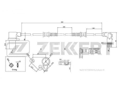 SE-6137 Zekkert Датчик ABS передний правый