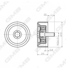 GTC0240 GMB Ролик дополнительный руч. ремня