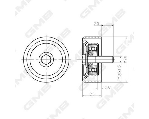 GTC0240 GMB Ролик дополнительный руч. ремня