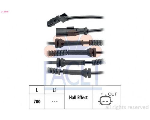 21.0146 Facet Датчик ABS передний