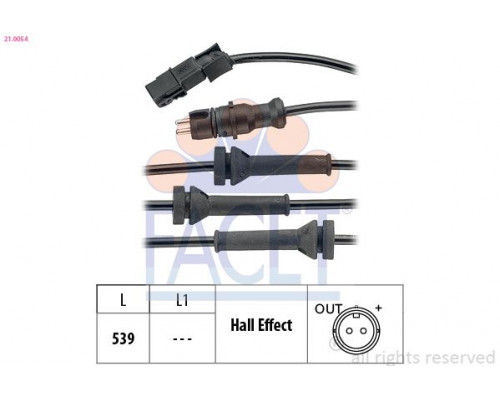 21.0054 Facet Датчик ABS передний