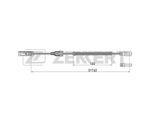 BZ-1121 Zekkert Трос стояночного тормоза для Opel Corsa C 2000-2006