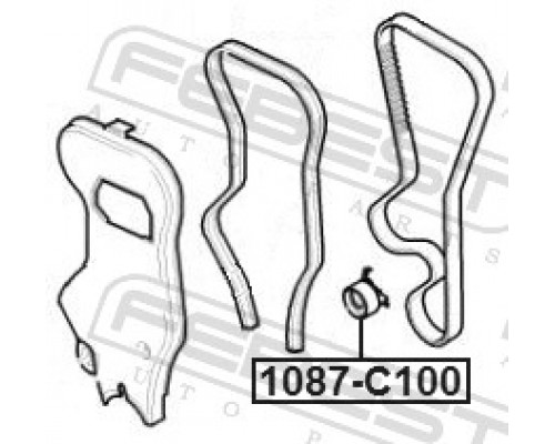 1087-C100 FEBEST Ролик-натяжитель ремня ГРМ