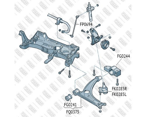 FG0244 Fixar Сайлентблок переднего рычага задний