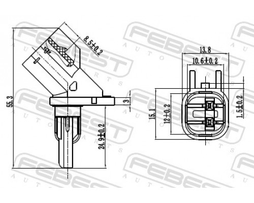 27606-003 FEBEST Датчик ABS передний