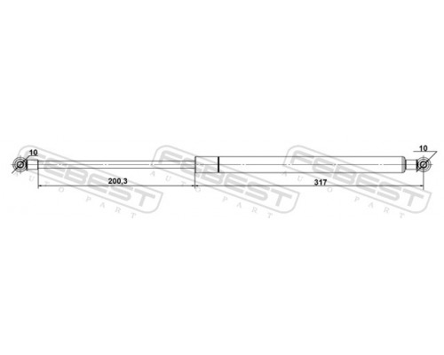 23117-002 FEBEST Амортизатор капота для VW Touareg 2002-2010