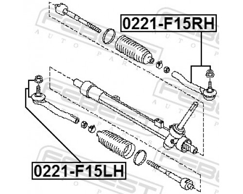 0221-F15RH FEBEST Наконечник рулевой правый