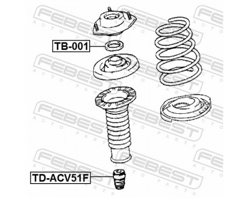 TB-001 FEBEST Подшипник опоры переднего амортизатора