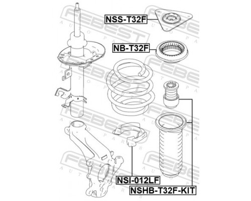 NB-T32F FEBEST Подшипник опоры переднего амортизатора