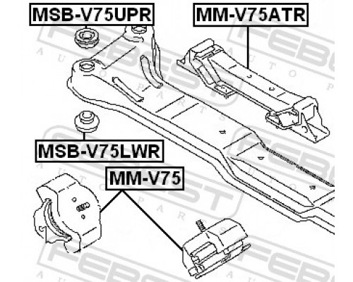 MSB-V75LWR FEBEST Втулка задней балки