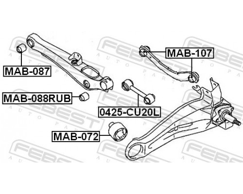 MAB-088RUB FEBEST Сайлентблок заднего рычага наружный