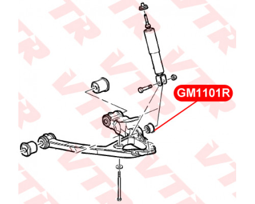 GM1101R VTR Сайлентблок переднего амортизатора нижний