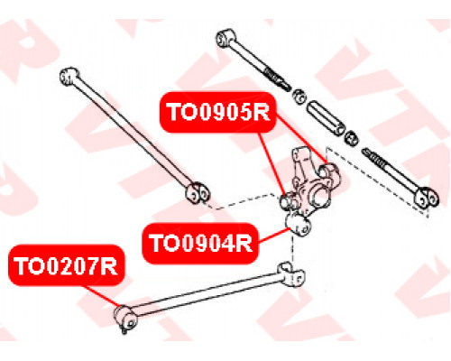 TO0207R VTR Сайлентблок продольной тяги передний (п.з.к.) для Toyota Avensis I 1997-2003