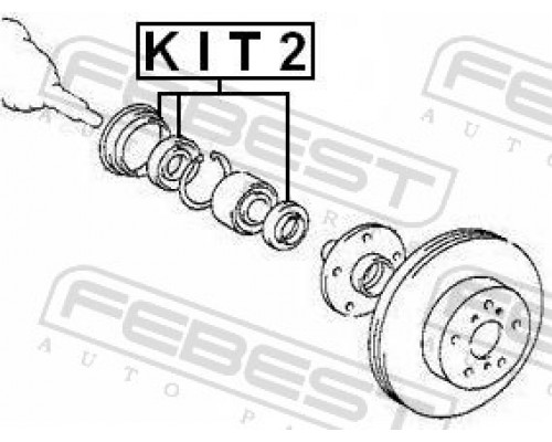 KIT2 FEBEST Сальник передней ступицы