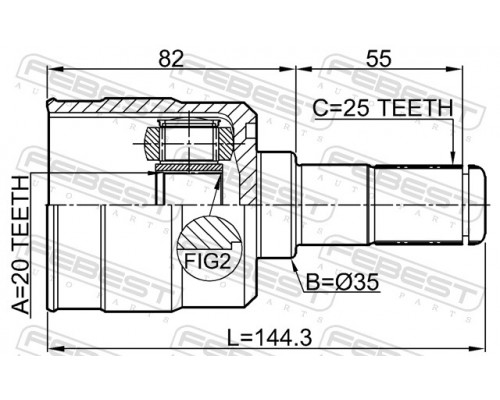 1211-IX35R FEBEST ШРУС внутренний задний