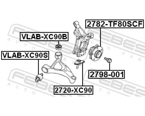 2798-001 FEBEST Болт ШРУСа для Volvo XC90 2002-2015