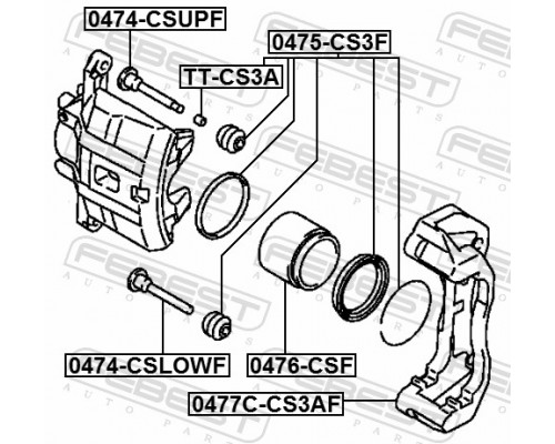 TT-CS3A FEBEST Втулка направляющая суппорта