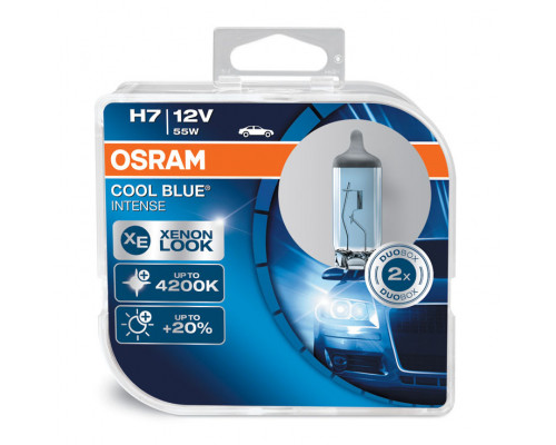 Лампы H7 12V 55W OSRAM COOL BLUE INTENSE 4200K 2шт