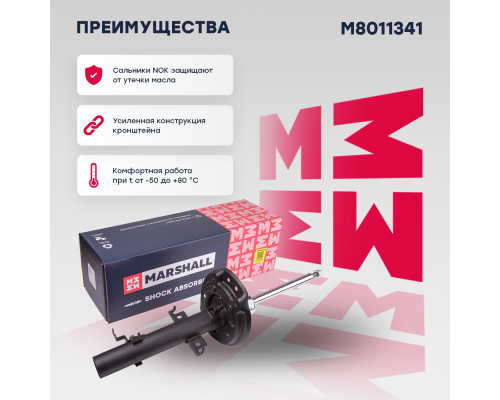 Амортизатор газ. передн. лев. Nissan Qashqai II 13- / X-Trail III 14- (M8011341) Амортизатор газ. передн. лев. Nissan Qashqai II 13- / X-Trail III 14- (M8011341)
