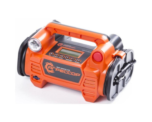 Цифровой компрессор АГРЕССОР AGR-40 Digital "5 в 1", 12V/15A, 160W, 10 Атм., 35 л./мин.